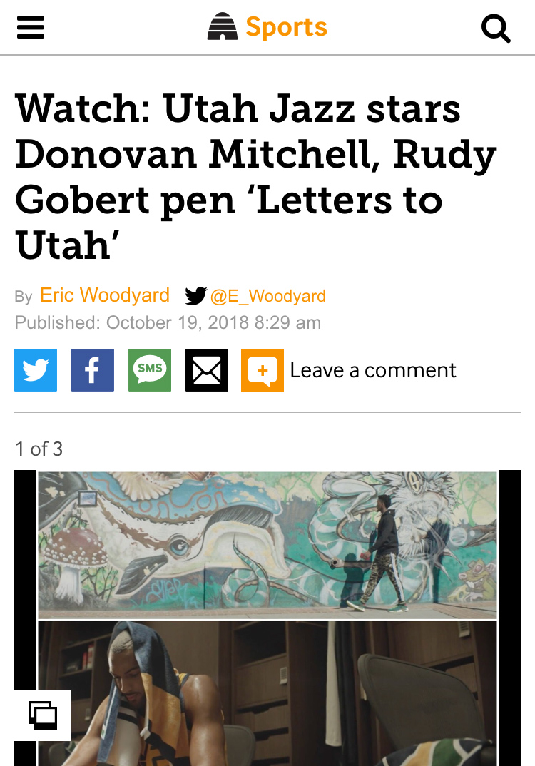 Vivint, Utah Jazz – Letters to Utah